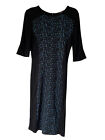 Robe crayon femme à manches courtes longueur genou noir et turquoise thérapie. Royaume-Uni 10.
