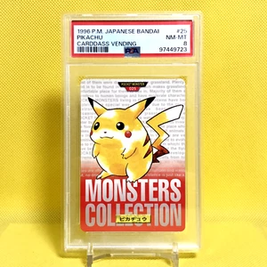 Pokemon Card Japanese【Pikachu】No.025 PSA8 Non Holo Carddass Vending Bandai Red - Picture 1 of 13