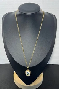 Vintage 12K Gold Filled Forget Me Not Pendant and Necklace - Picture 1 of 8
