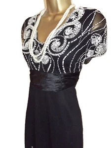 BNWT WALLIS Vintage❤️ 1920's Art Deco Beaded Flapper Gatsby Dress Size 12 P - Picture 1 of 9