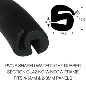 Window glass rubber seal S Style (884-4.5) - Per Meter - Picture 1 of 2