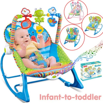 Baby Infant To Toddler Vibration Bouncer Rocker Swing Chair Soothing Music Toys - Image 1 of 4