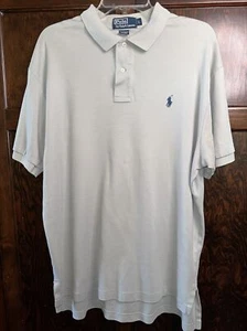 Polo Ralph Lauren Golf Shirt Mens Large Gray W/Navy Pony Logo Casual-Read - Picture 1 of 9