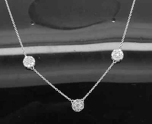 5Ct Round Tested Moissanite Tennis Chain Necklace 14K White Gold Plated SILVER - Picture 1 of 6
