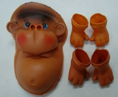 Vintage Cute 6 1/4" MOnkey Face & Chest + Hands Craft Kit Mangelsons Nose Picker — 第 1/3 张图片