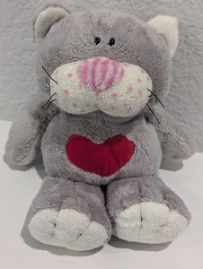Peluche Ty Classics 2005 Kissycat Kissy Cat gris rojo corazón - Imagen 1 de 6