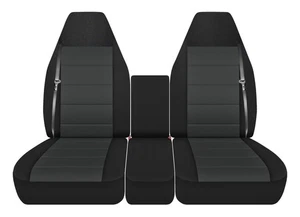 40-20-40 Front seat covers fits 1994-2002 Dodge Ram 1500-3500 truck Blk Charcoal - Foto 1 di 3
