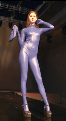 Sexy Vestido ajustado de una pieza de látex amoníaco de cuerpo completo de una sola pieza Foto 1 de 4