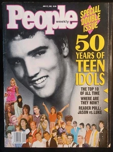 1992 PEOPLE MAGAZINE ELVIS PRESLEY COVER 50 YEARS TEEN IDOLS DOUBLE ISSUE 05784 - Picture 1 of 24
