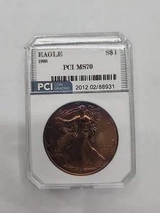 1996 American Silver Eagle-PCI MS70 Rainbow Toning 2012.02/88931 - Picture 1 of 9
