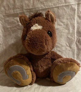 Aurora Pferd Plüsch Hufeisen auf Füßen 10 Zoll Stofftier Spielzeug braunes Pony Hengstfohlen - Bild 1 von 4
