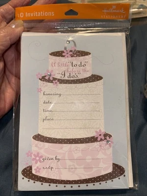 Hallmark Bridal Shower Single Panel Invitations-5 Pks of 10=50 tot Crystals! NIP - Image 1 of 4