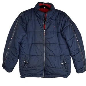 Tommy Hilfiger Jacke Jungen Medium 10/12 dunkelblau Fleece gefüttert Puffer Full Zip - Bild 1 von 7