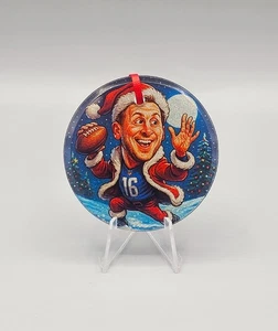 DETROIT LIONS JOLLY JARED GOFF CARICATURE HOLIDAY CHRISTMAS TREE ORNAMENT - Picture 1 of 2