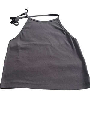 Y2K American Eagle женщин серый ребристый галстук назад Майка. Размер XL - Изображение 1 из 3