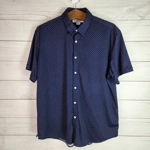 Herren Mizzen Main Hemd klassisch gepunktet Stretch S/S Knopf adrett Größe Large - Bild 1 von 10