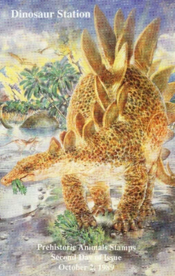 USPS Second Day Ceremony Program #2422-2425 Dinosaurs + FDC Amarillo Texas - Image 1 of 4