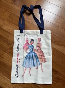 simplicity vintage printed pattern 35c 1911 Canvas Tote Bag 13"x17" - Picture 1 of 5