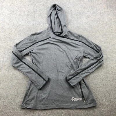 Pullover Asics Mujer Grande Gris Gimnasio Entrenamiento Correr Informal Con Capucha Foto 1 de 4