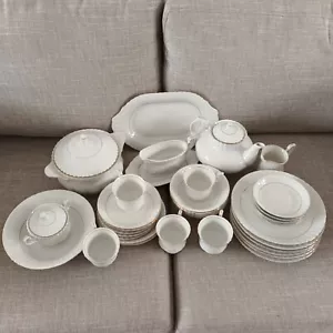 Set accessori da cena vintage Chodziez Iwona made in Poland bianco/oro a scelta - Foto 1 di 89