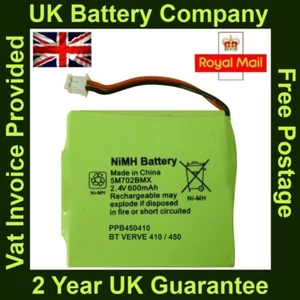 New BT Verve 410/450 Cordless Phone Battery NiMH 2.4V 600mAh GP 5M702BMX UK - Picture 1 of 1