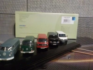 VW Van Set - 5 Piece - T1 T2, T3, T4, T5, 1/76 scale, Oxford Diecast 76SET66 - Picture 1 of 5