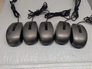 lot of 5 DELL USB 0Y357C D251D Silver/Black Optical 6 Button Scroll Wheel Mouse - Picture 1 of 7