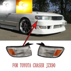 Amber/White LED Corner Turn Signal Lamps For Toyota Chaser JZX90 1992-2000 - Picture 1 of 6