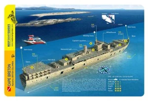 Tarjeta de buceo impermeable HMCS Cape Breton Wreck British Columbia - Imagen 1 de 2
