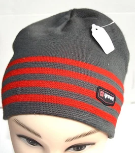 NUEVO Greed Gris Rojo Rayas Invierno Gorro Ropa Deportiva Sombrero Skateboarding - Imagen 1 de 2