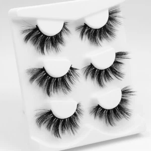 Conjunto de 3 pares de pestañas postizas 3D largas gruesas naturales suaves pestañas postizas maquillaje - Imagen 1 de 8