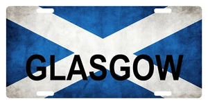 Scotland Flag Car License Plate Saint Andrew's Cross Sign Emblem Glasgow - Picture 1 of 1