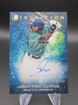 JONATAN CLASE 2022 BOWMAN INCEPTION PRIMORDIAL PROSPECT Blue AUTO /99 Mariners - Image 1 of 2