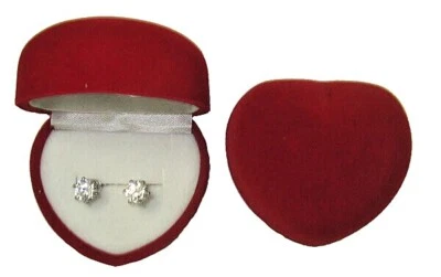 Brinco Heart Box CZ prata ouro amarelo 18kt aço cirúrgico caixa 2 tcw novo - Imagem 1 de 4