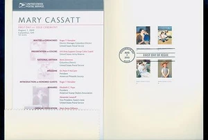 USA #3804-07 2003 37c Mary Cassatt Stamps First Day Ceremony Program - Picture 1 of 2