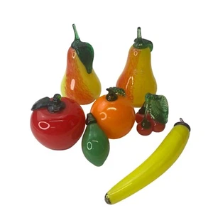 Royal Gallery mundgeblasene Glas Obst 7 Stück Skulptur Obst Dekor Briefbeschwerer - Bild 1 von 17