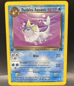 Pokemon GERMAN 1st Edition Team Rocket Dunkles Aquana Dark Vaporeon 45/82 MP - Picture 1 of 2