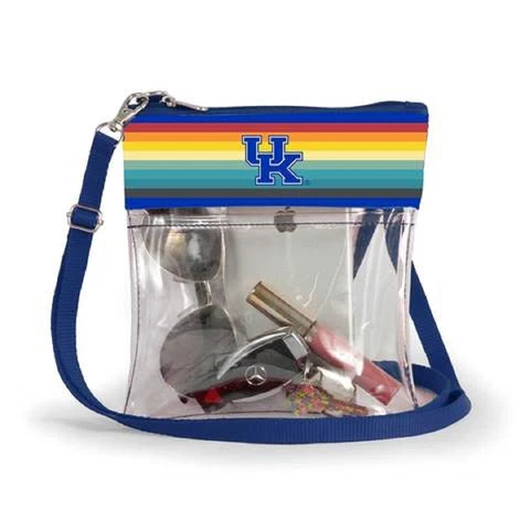 R74 University of Kentucky Wildcats Retro Rainbow Clear Crossbody Purse Cover