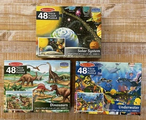3 puzzle da pavimento Melissa & Doug® per bambini 48 pezzi 3 piedi x 2 piedi completi, molto buoni - Foto 1 di 5