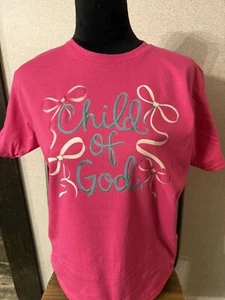 Christian Strong Faith Religion Child of God Girls Youth Crewneck T Shirts Tees - Picture 1 of 3