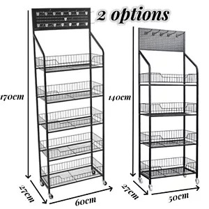 Shop Product Display Shelve Wire Mesh Retail Display Rack movable 5/4 layers - Picture 1 of 12
