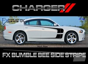 Dodge Charger Bumble Bee 2011-2019 rayas laterales rayas sólidas de calidad de concesionario  - Imagen 1 de 4