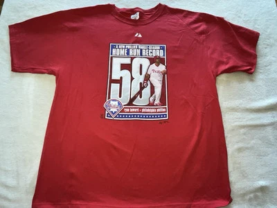 Vtg Philadelphia Phillies Baseball T Shirt Ryan Howard Home Run Record 2006 NEW - Image 1 of 4