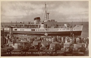(cb83) British Railways MV Brading at Ryde Pier Head - Postal de la Isla de Wight - Imagen 1 de 2