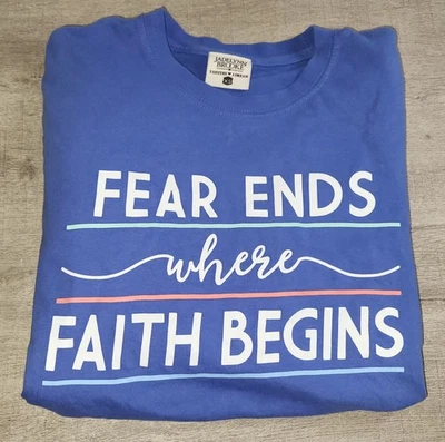 Jadelynn Brooke Anxiety Society Faith Begins Womens Long Sleeve T Shirt Size XS - Image 1 of 4