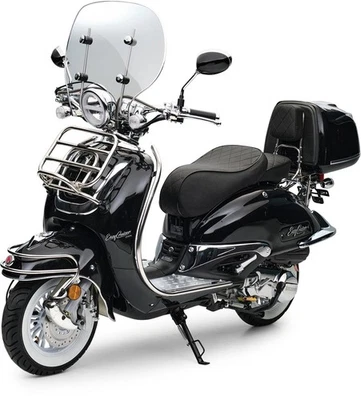 Motorroller 50 ccm Burnout EasyCruiser Schwarz Metallic 25 km/h - Bild 1 von 4