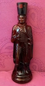 VINTAGE AVON BROWN GLASS  SOLDIER BOTTLE MADE IN ITALY, EMPTY - Picture 1 of 8