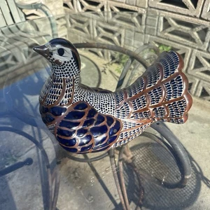 Tonala Santana Mexiko großer handbemalter mexikanischer Kunstkeramik Taube Vogel Vintage - Bild 1 von 12