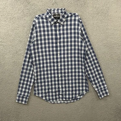 Bonobos Shirt Mens Medium Long Blue Tailored Fit Plaid Long Sleeve Performance - Image 1 of 4