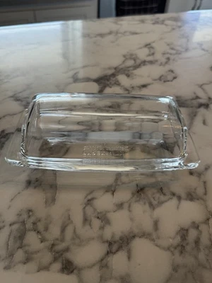 VTG  Pyrex Clear Glass Butter Dish #72-B Base Mid Century Modern USA - Image 1 of 4